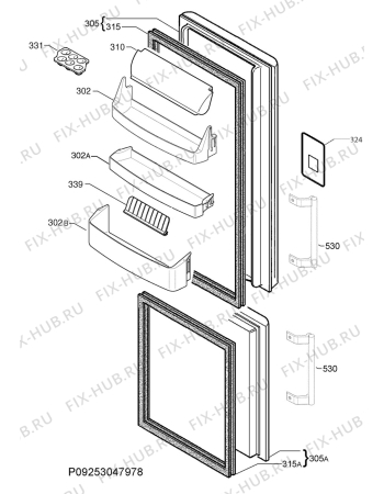 Взрыв-схема холодильника Rex Electrolux RNA38980S - Схема узла Door 003